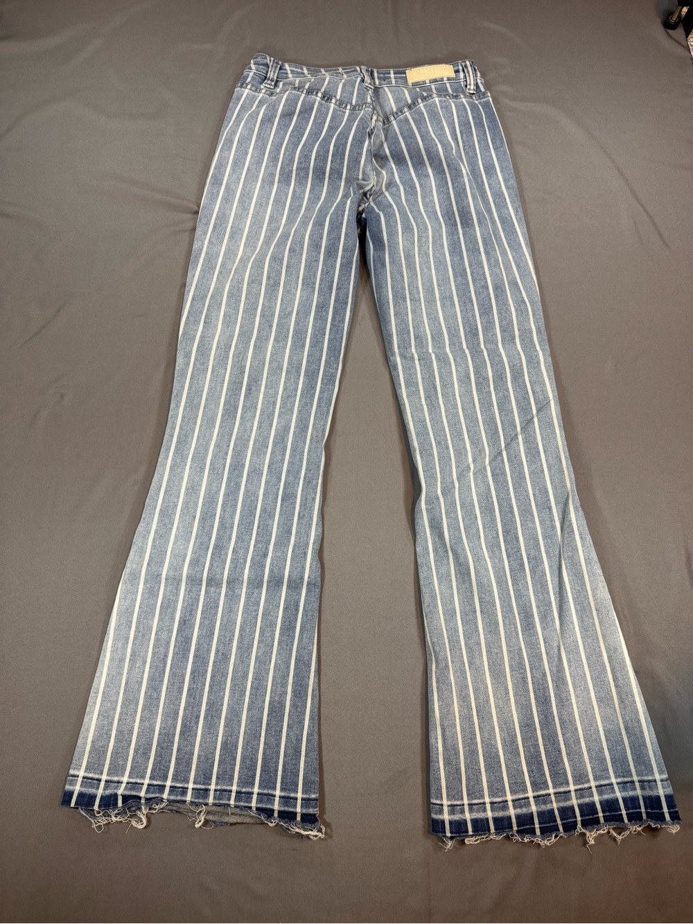 Rock & Roll Denim High Rise Striped Flare Jeans - Picture 4 of 6